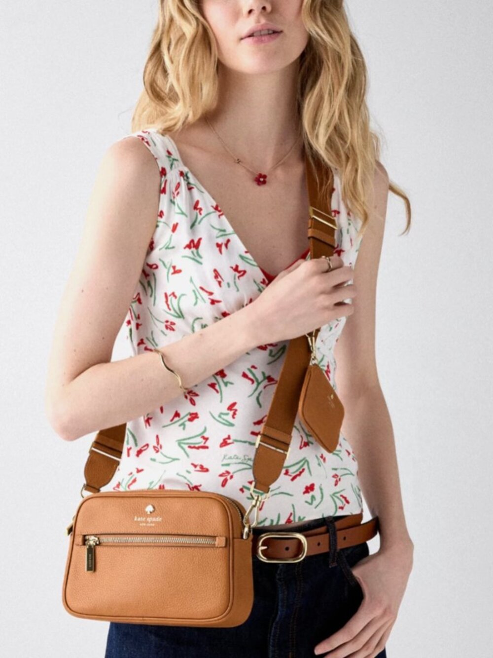 New Kate Spade Emma Pebbled Leather Camera Bag Bungalow